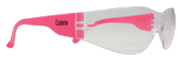 SGA SAFETY GLASSES COBRA CLEAR LENS - PINK TEMPLES 